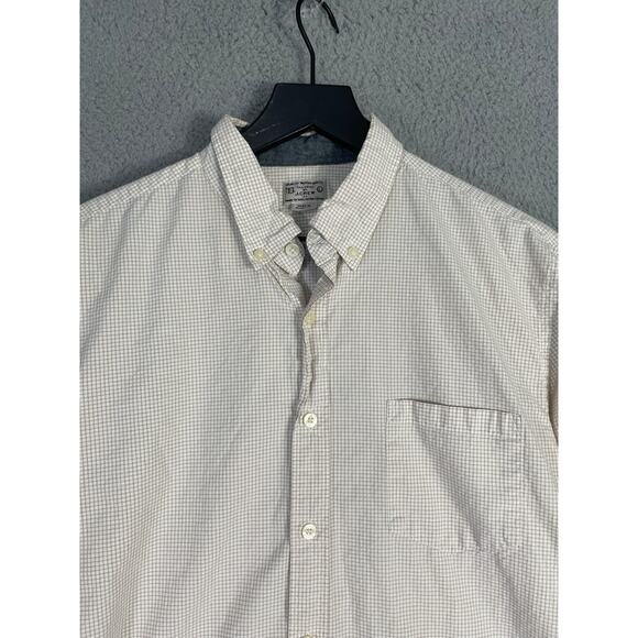 J.Crew Quality Woven Shirts Mens‎ L Beige Plaid Cotton Button Down Long Sleeve - Picture 6 of 9
